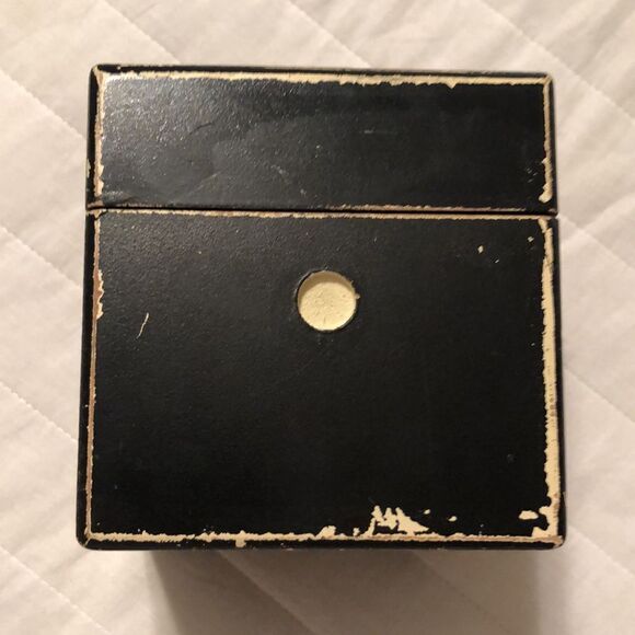 Dice Cube Black Ivory Shabby Shic Wooden Trinket Keepsake Box - Picture 6 of 13